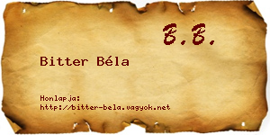 Bitter Béla névjegykártya
