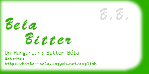 bela bitter business card